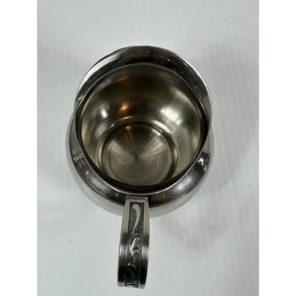 Oneida‎ Custom 18/8 Stainless Steel Cream Sugar Set with Tray With Black Inlay
